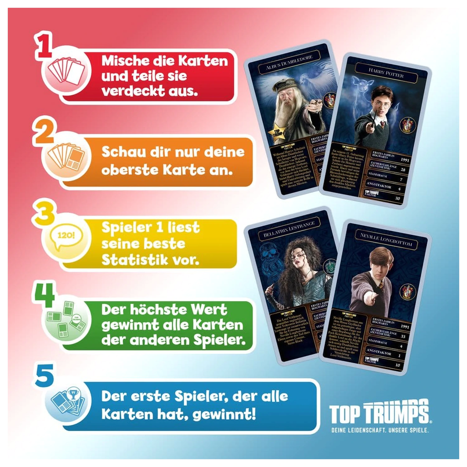 Harry Potter Card Game Top Trumps Witches and Wizards Nowa Wersja *Wersja Niemiecka* zdjęcie produktu