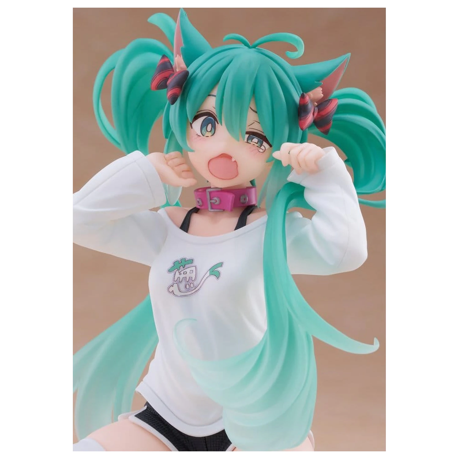 Hatsune Miku Statuetka z PVC Figurka na biurko Hatsune Miku w koszulce z kocimi uszami Wersja 13 cm zdjęcie produktu