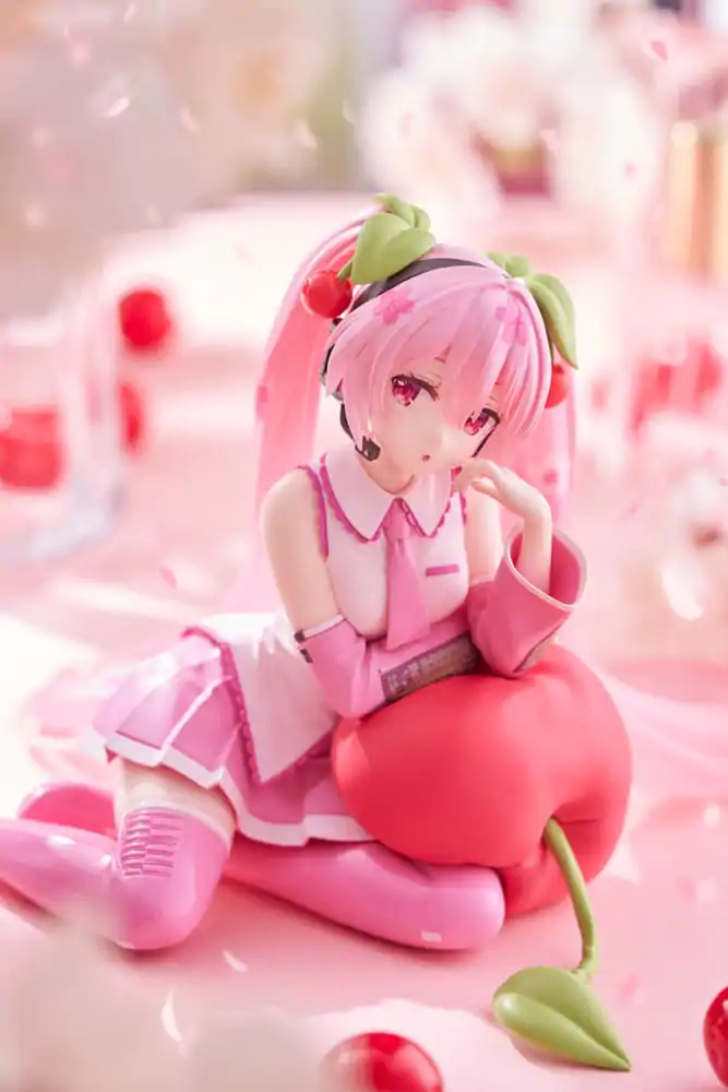 Hatsune Miku PVC Statuetka Desktop Cute Figure Sakura Miku Cherry Cushion Ver. 13 cm zdjęcie produktu