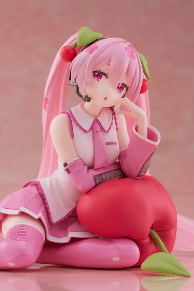 Hatsune Miku PVC Statuetka Desktop Cute Figure Sakura Miku Cherry Cushion Ver. 13 cm zdjęcie produktu