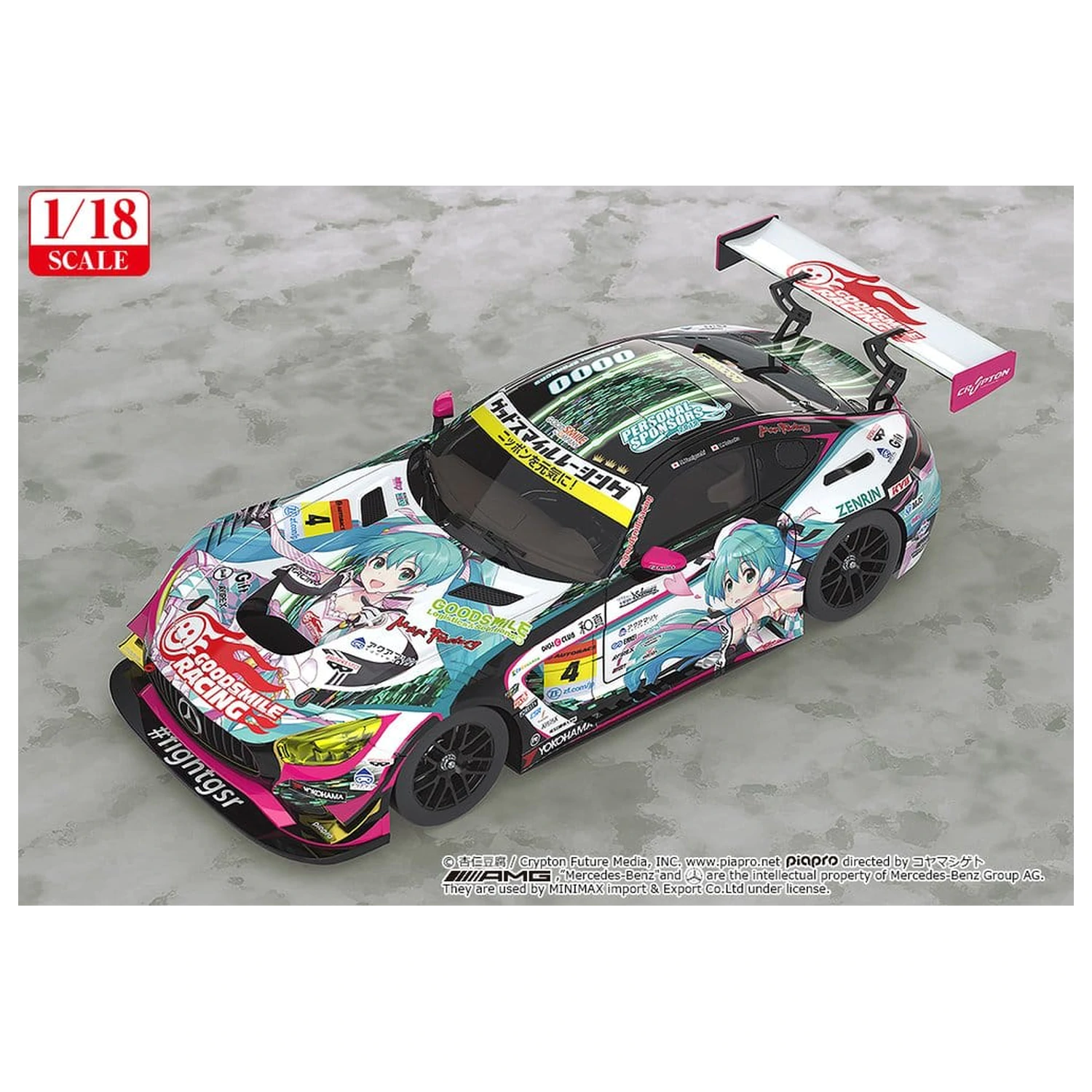 Hatsune Miku GT Project Pojazd 1/18 Good Smile Hatsune Miku AMG 2019 Ver. 26 cm zdjęcie produktu
