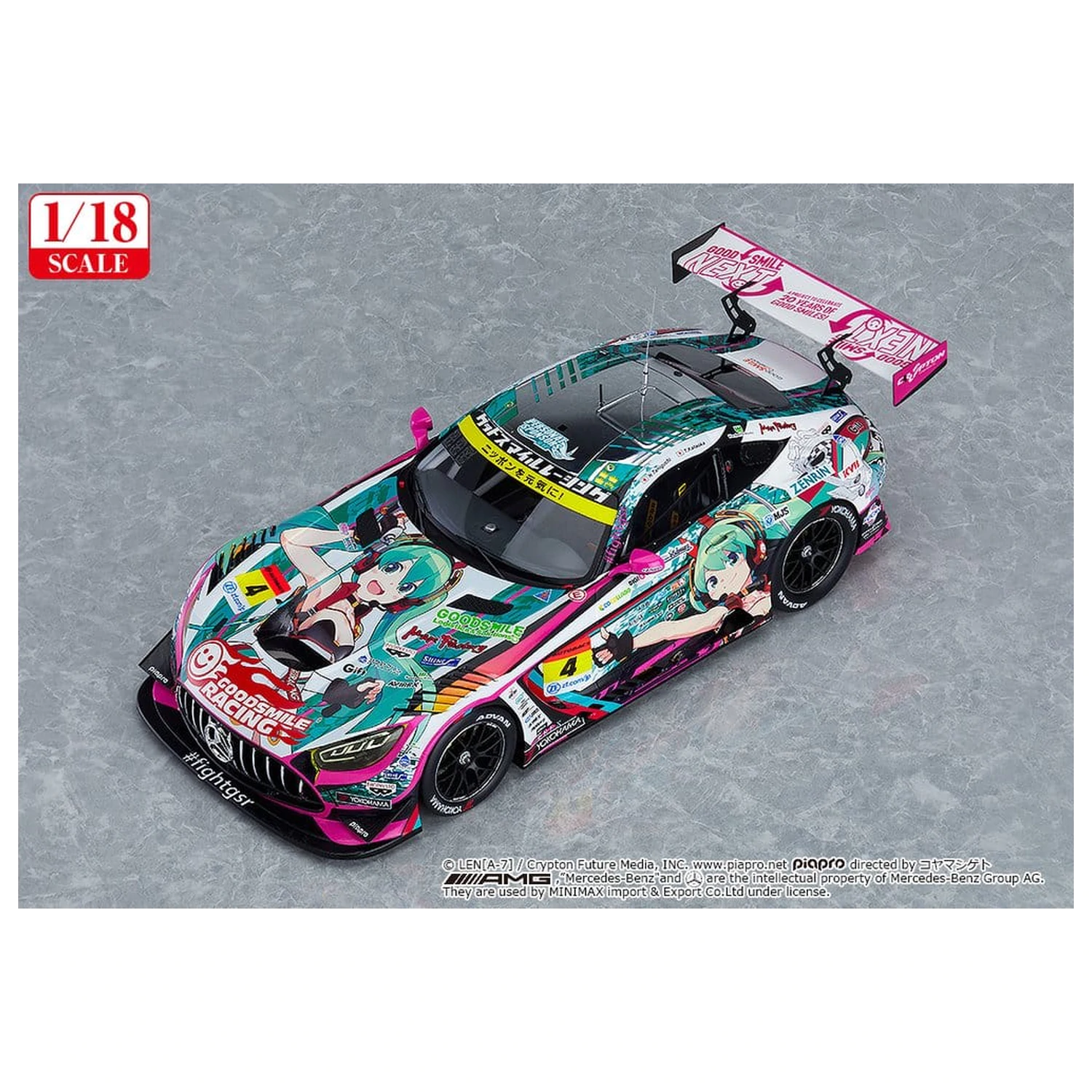Hatsune Miku GT Project Pojazd 1/18 Good Smile Hatsune Miku AMG 2020 SUPER GT Okayama Test Ver. 26 cm zdjęcie produktu
