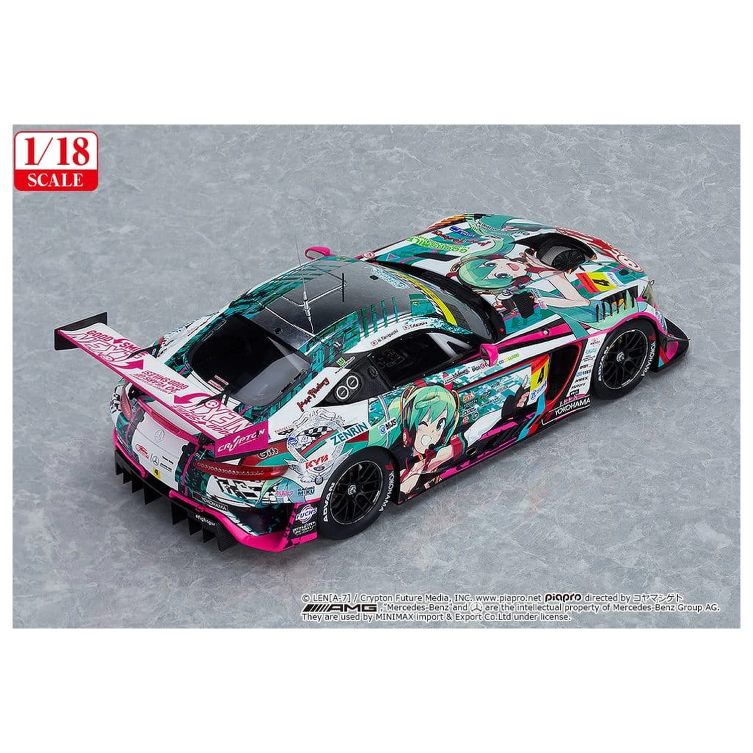 Hatsune Miku GT Project Pojazd 1/18 Good Smile Hatsune Miku AMG 2020 SUPER GT Okayama Test Ver. 26 cm zdjęcie produktu