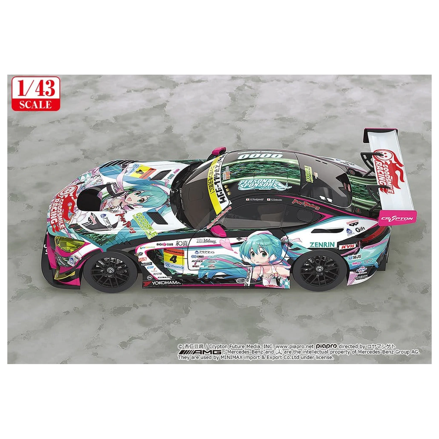 Hatsune Miku GT Project Pojazd 1/43 Good Smile Hatsune Miku AMG 2019 Ver. 11 cm zdjęcie produktu