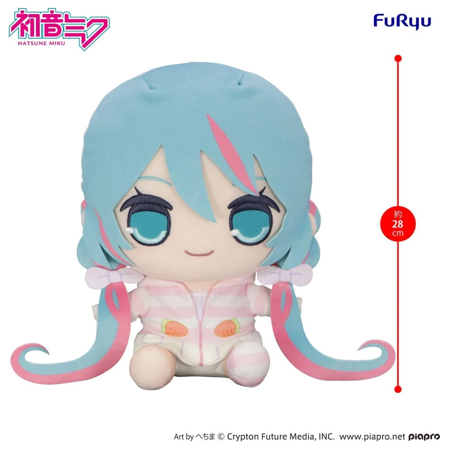 Hatsune Miku Kyurumaru duża pluszowa figurka w piżamie z kapturem z uszami królika 28 cm zdjęcie produktu
