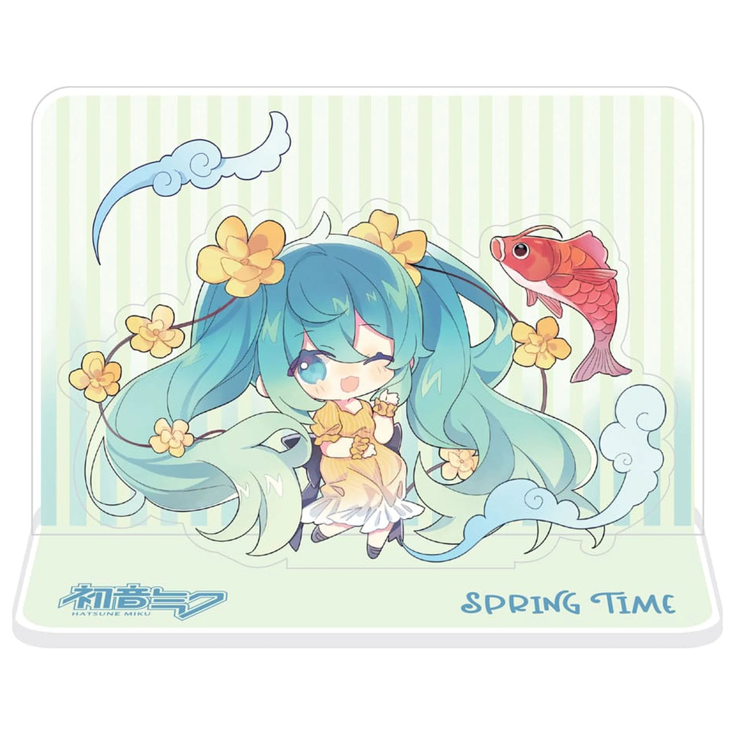 Hatsune Miku Akrylowa Figurka Standee Hatsune Miku Spring Time Chibi Miku z Koi 11 cm zdjęcie produktu