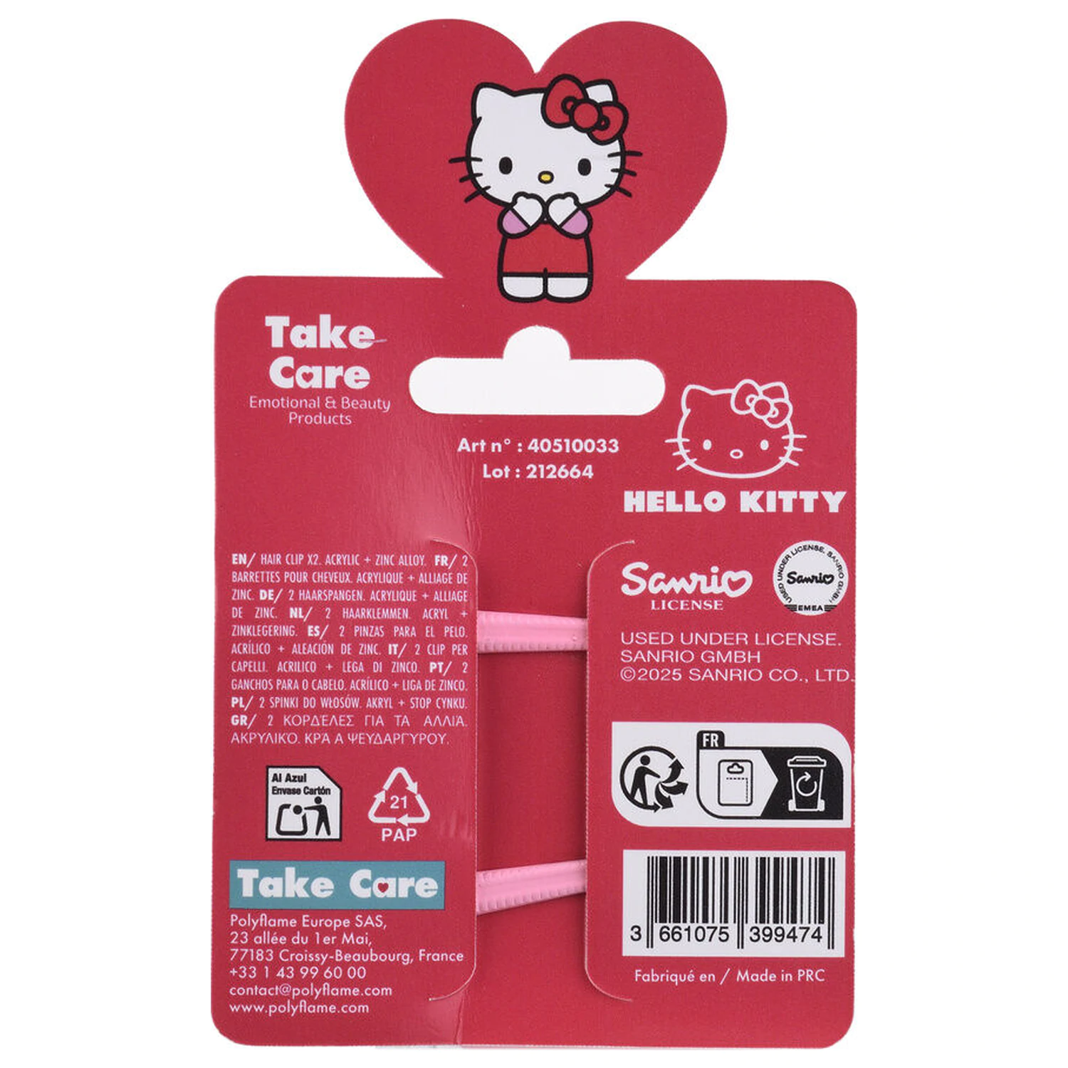 Hello Kitty pack 2 spinki do włosów zdjęcie produktu