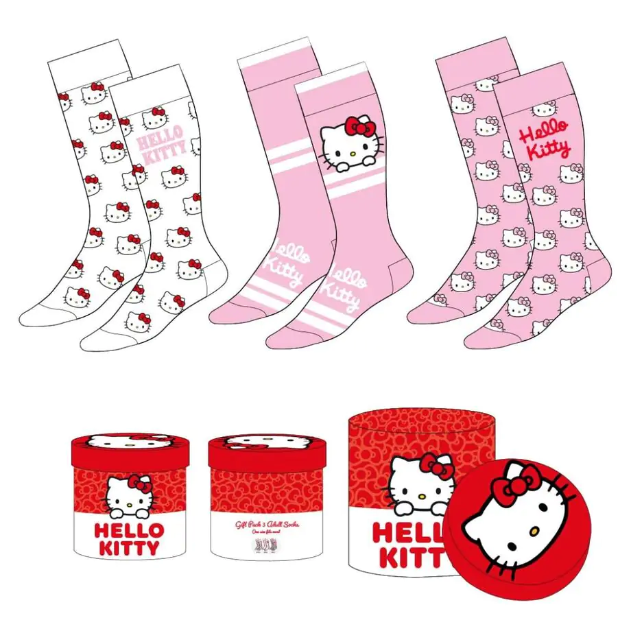 Hello Kitty pack 3 skarpetki dla dorosłych zdjęcie produktu