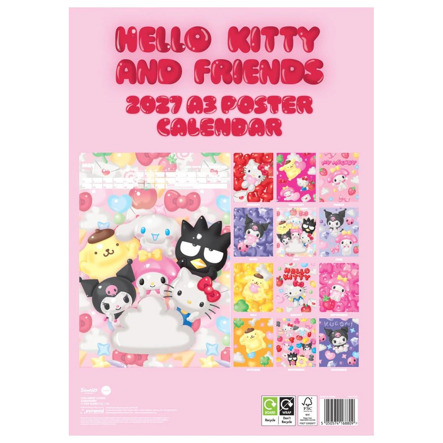 Hello Kitty Kalendarz A3 Plakat 2027 zdjęcie produktu