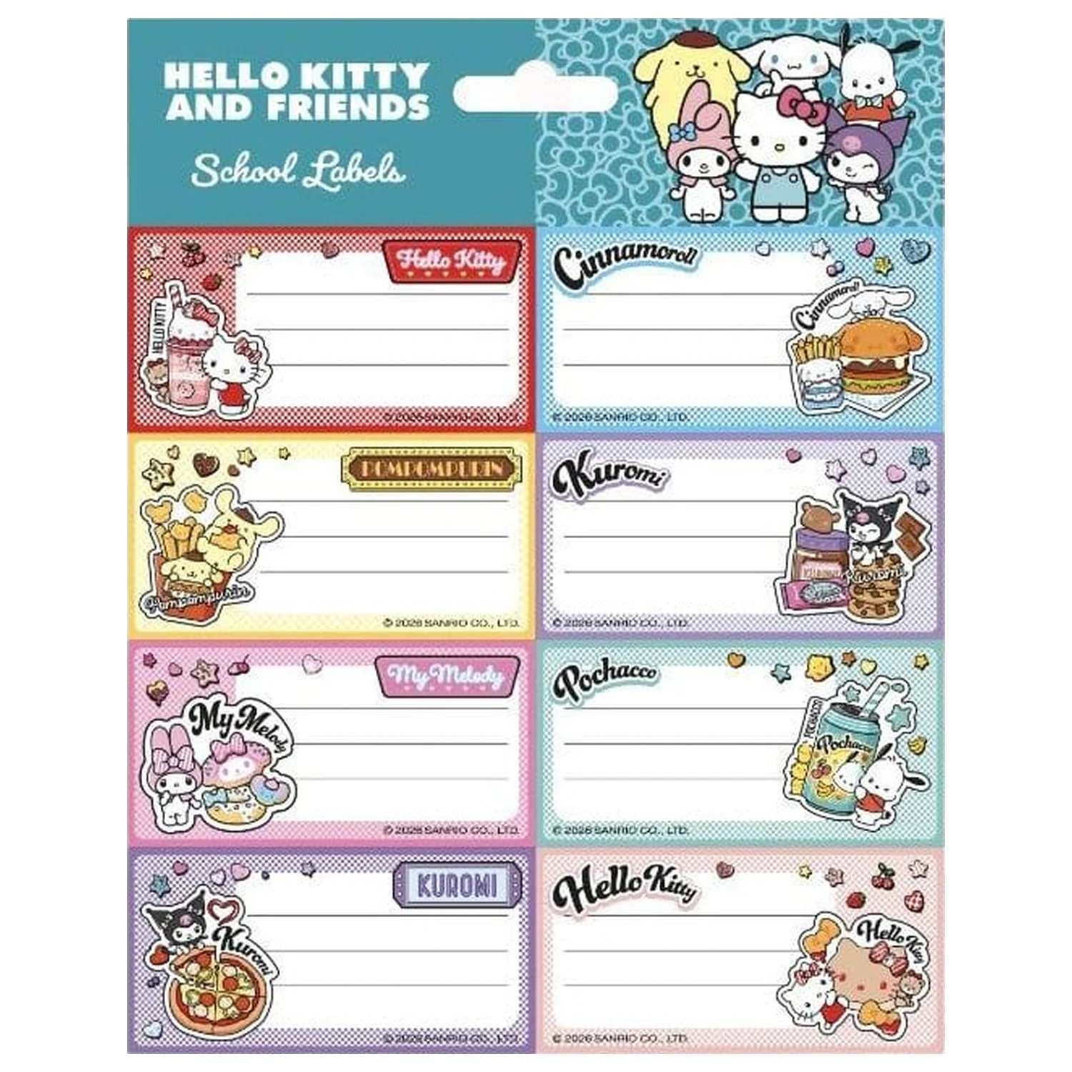 Etykiety szkolne Hello Kitty and Friends wersja American Diner zdjęcie produktu