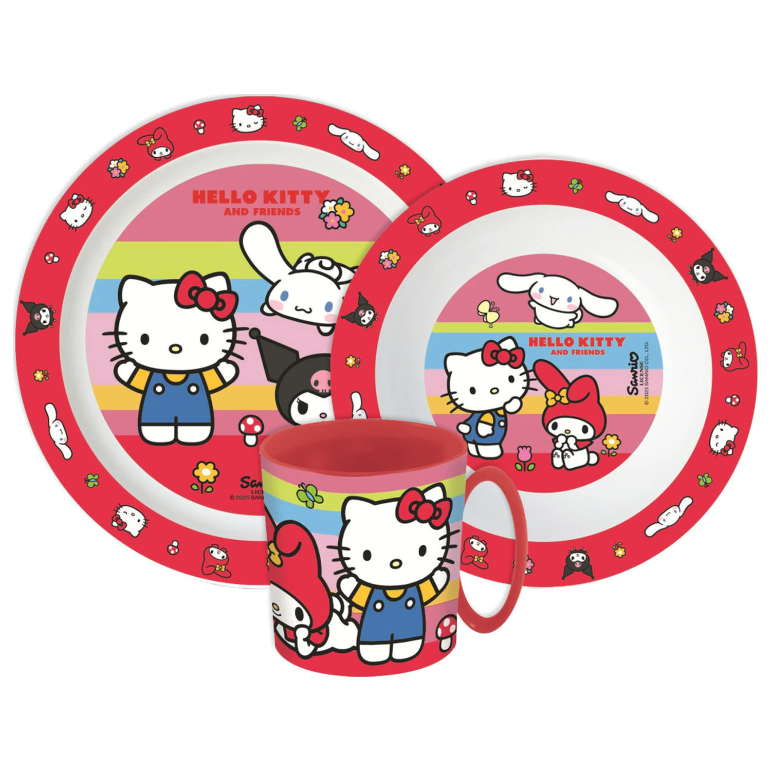 Hello Kitty and Friends Zestaw Naczyń, Micro Plastic Set z Kubkiem zdjęcie produktu