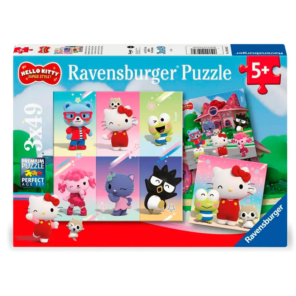 Hello Kitty and Friends Hello Kitty puzzle 3x49 elementów zdjęcie produktu
