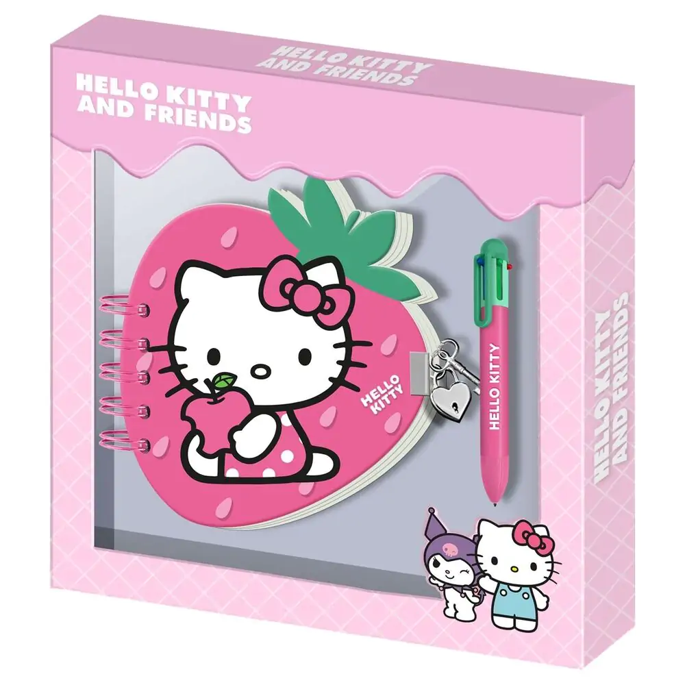 Hello Kitty and Friends Truskawkowy Dziennik i długopis zdjęcie produktu
