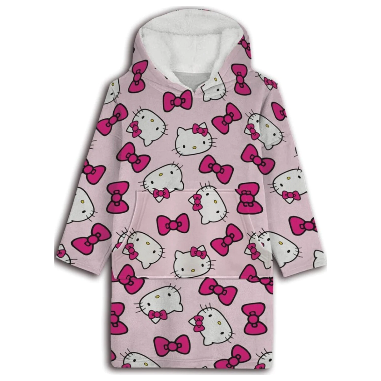 Hello Kitty Bow Dorosły Noszony Pluszowy Koc Polarowy Poncho zdjęcie produktu