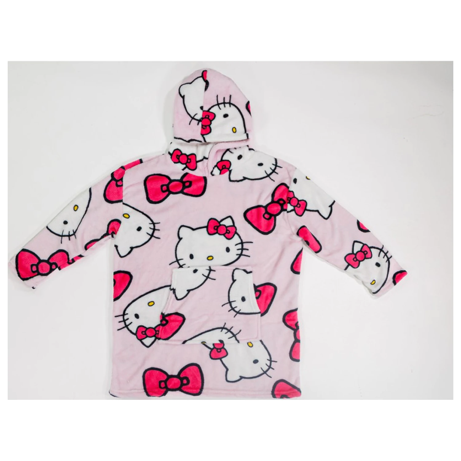 Hello Kitty Bow Dorosły Noszony Pluszowy Koc Polarowy Poncho zdjęcie produktu