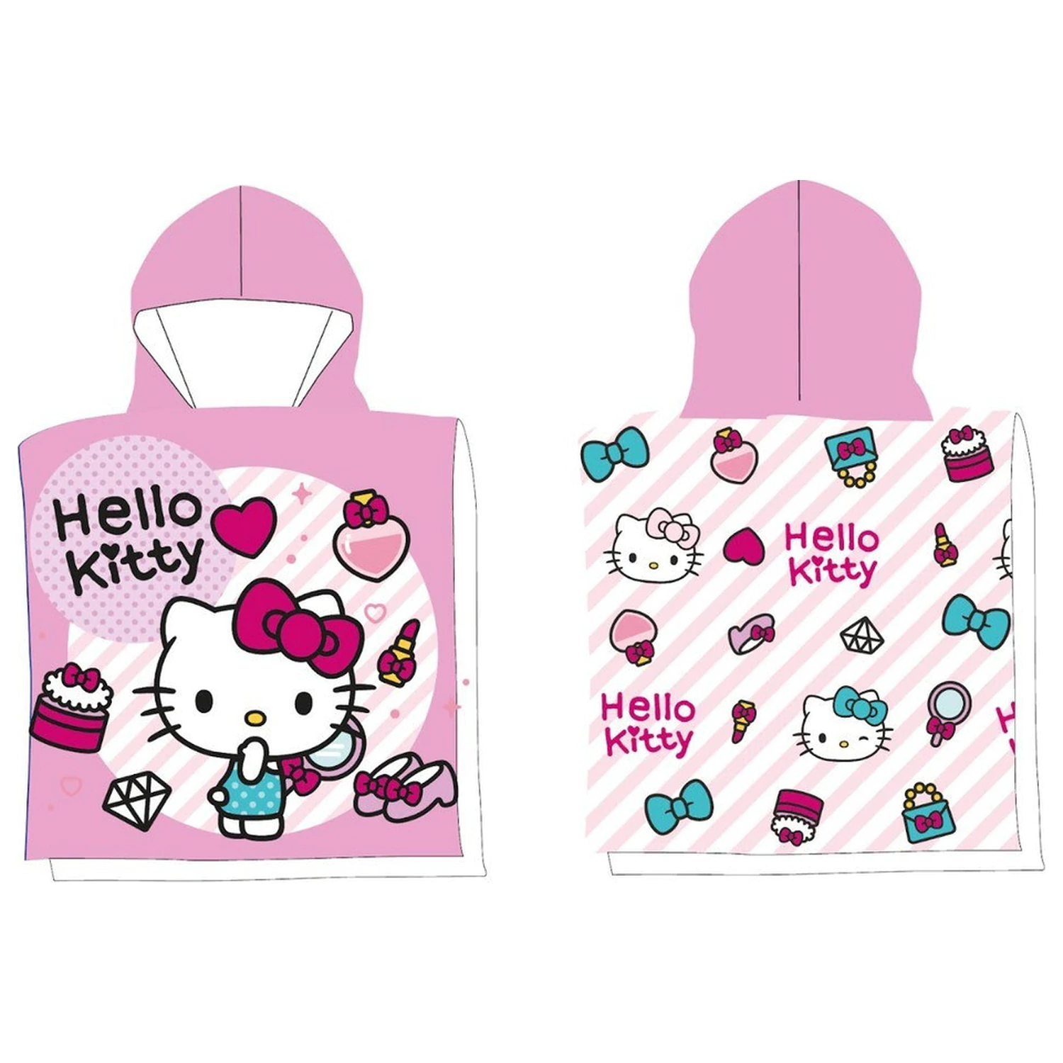 Hello Kitty Fashion Poncho Ręcznik Kąpielowy Plażowy 50x100 cm zdjęcie produktu