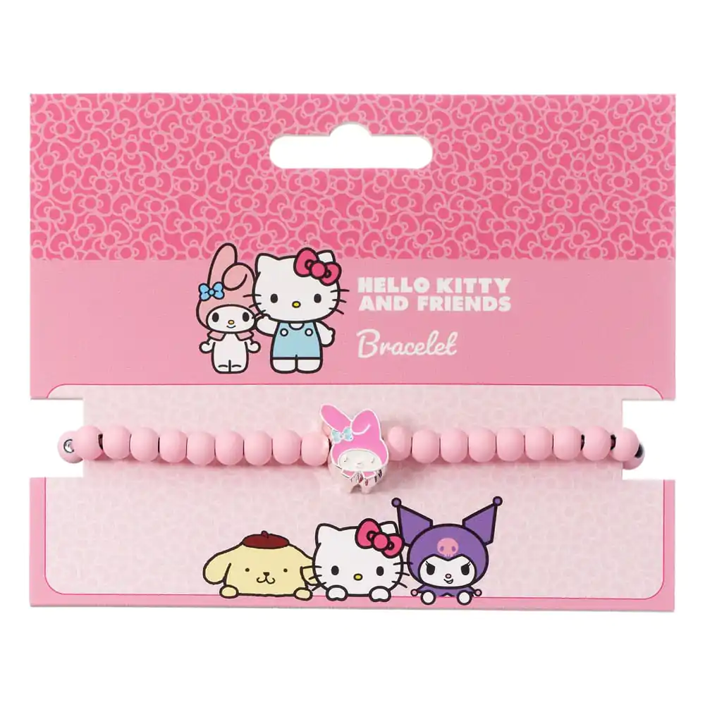 Bransoletka Hello Kitty z różowymi koralikami i zawieszką My Melody 21 cm zdjęcie produktu