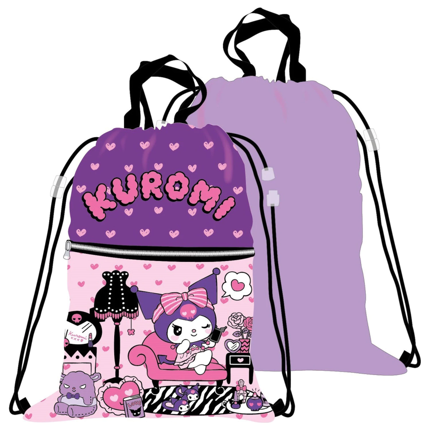 Hello Kitty Kuromi Deluxe Worek gimnastyczny, Worek ze sznurkiem 45 cm zdjęcie produktu