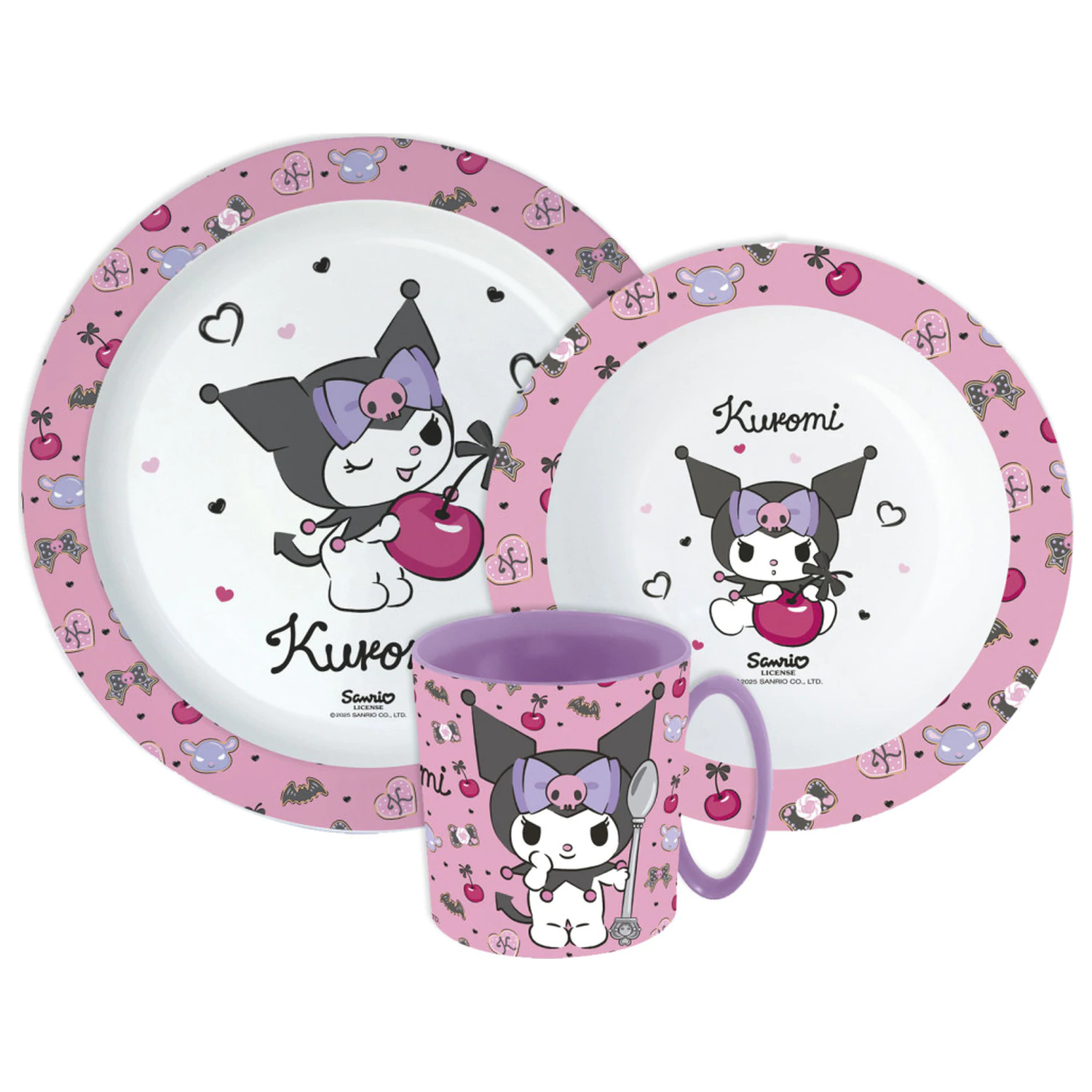 Zestaw naczyń Hello Kitty and Kuromi, zestaw z mikroplastiku z kubkiem zdjęcie produktu