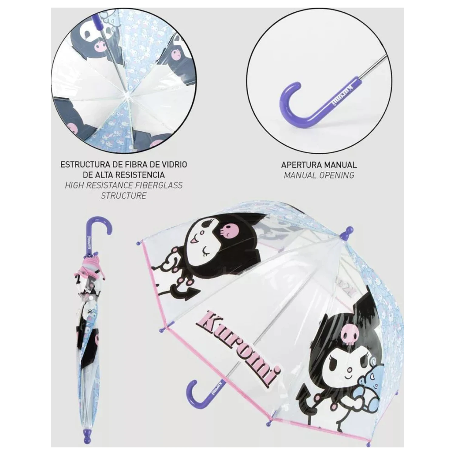 Hello Kitty Kuromi Przezroczysta parasolka dziecięca zdjęcie produktu