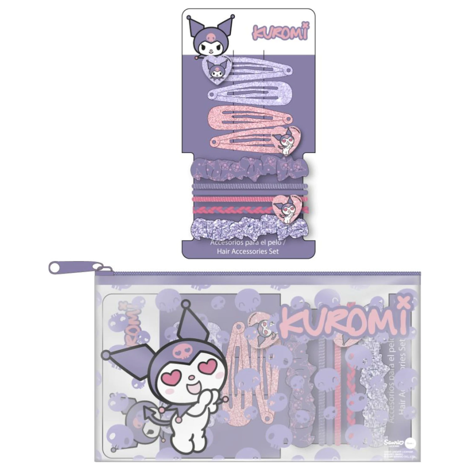 Hello Kitty Kuromi zestaw spinka do włosów, gumka do włosów zdjęcie produktu