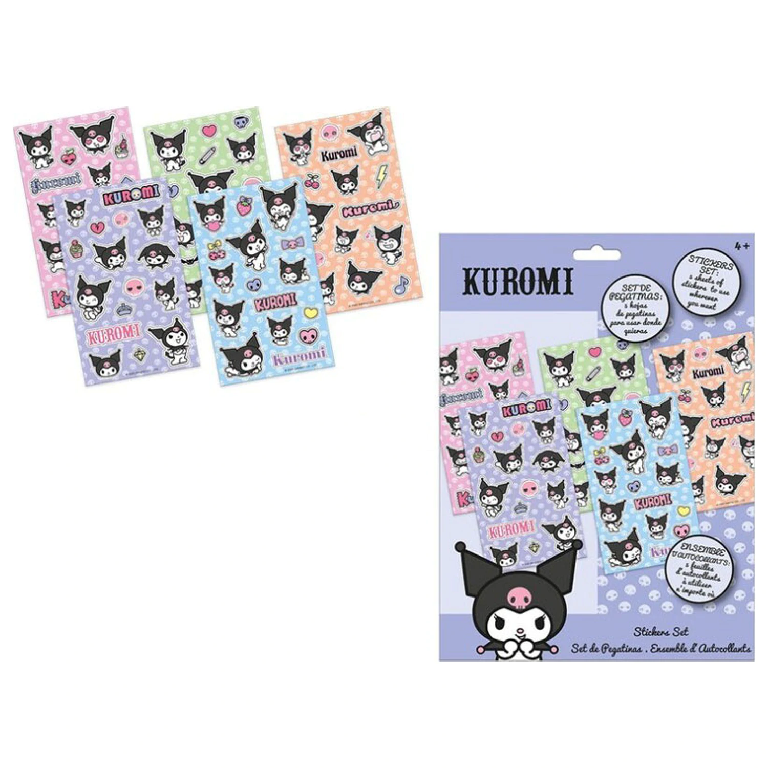 Hello Kitty and Kuromi Zestaw naklejek, 5 arkuszy zdjęcie produktu