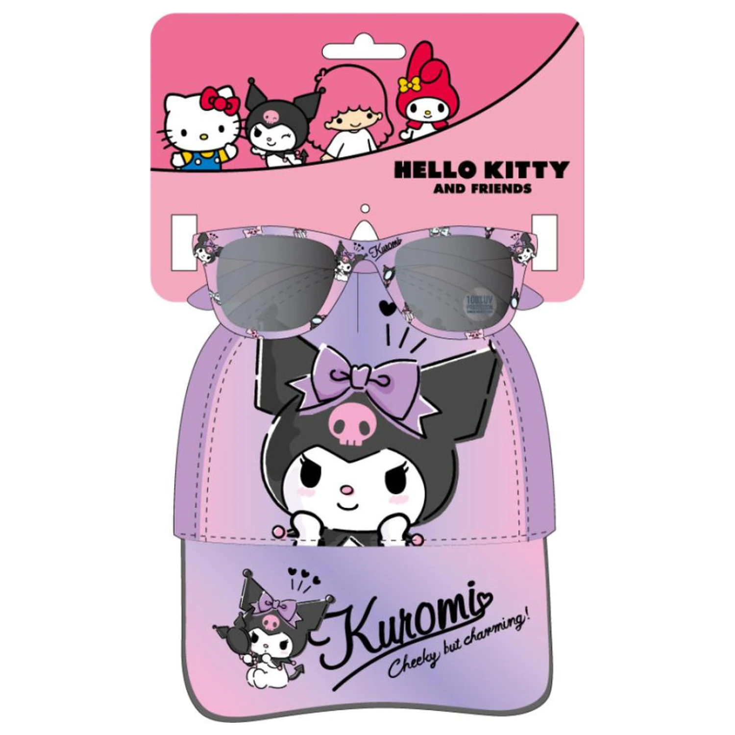 Hello Kitty and Kuromi Zestaw Okularów Przeciwsłonecznych i Czapki Z Daszkiem zdjęcie produktu
