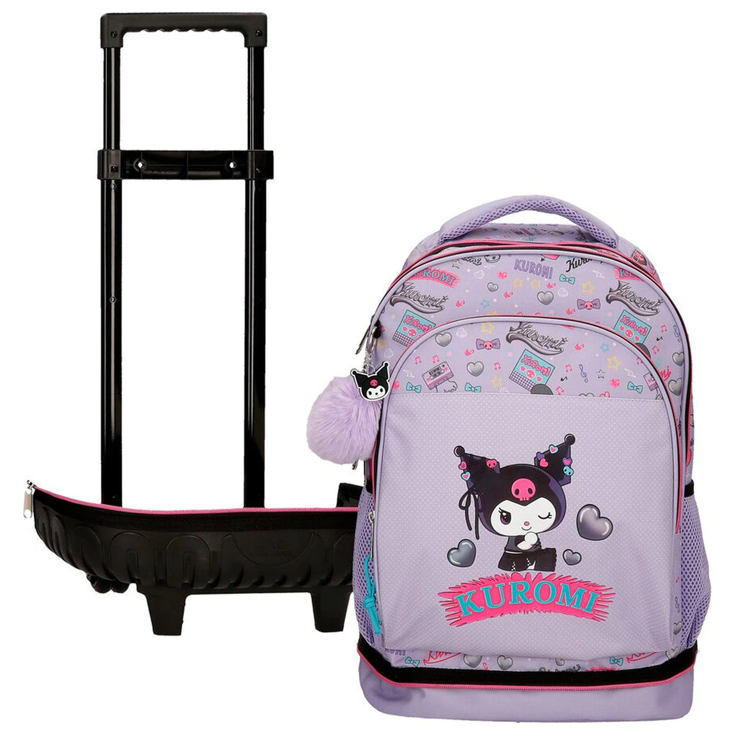 Hello Kitty Kuromi Retropop wyciągany kompaktowy wózek 43cm zdjęcie produktu