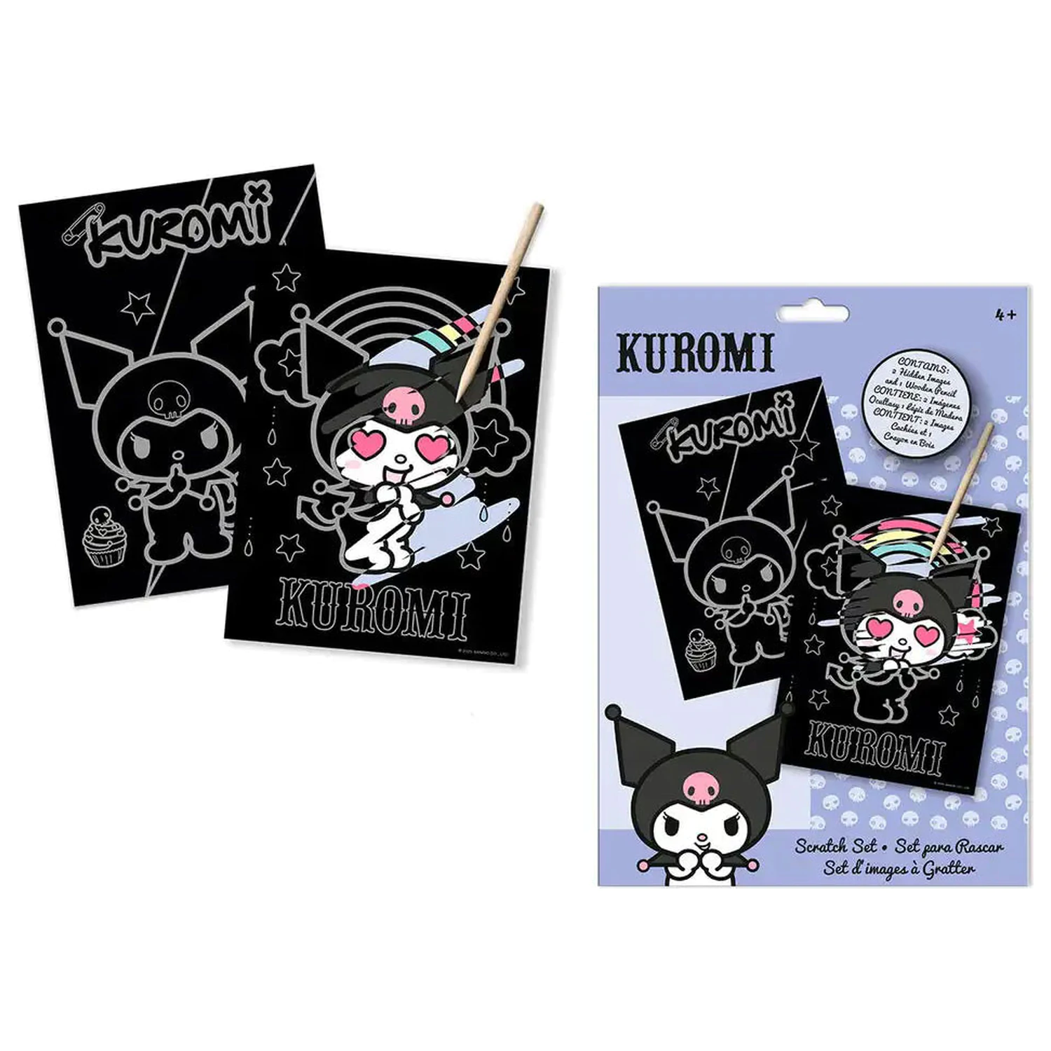 Hello Kitty and Kuromi Zestaw do zdrapywania (Scratch Art Kit) zdjęcie produktu