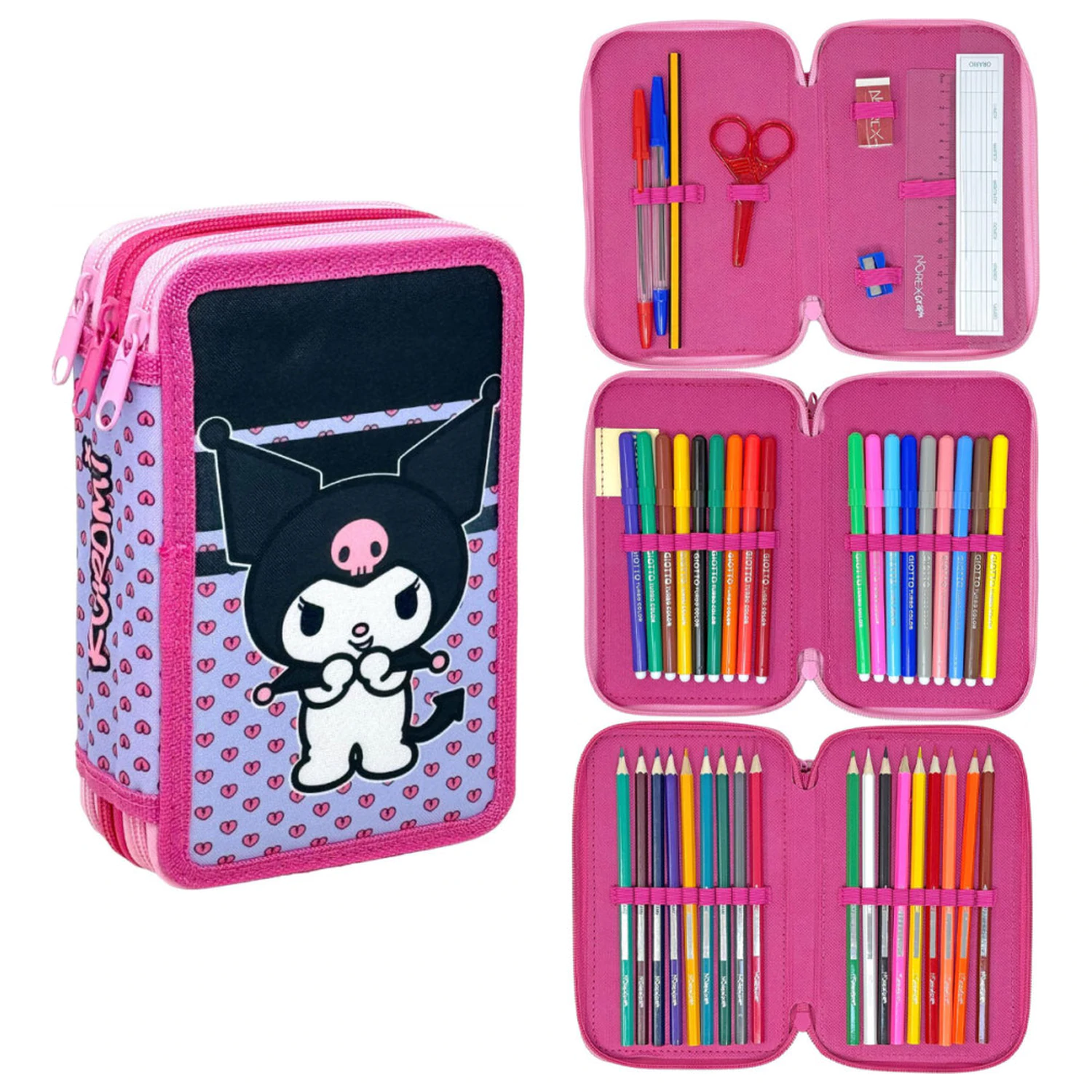 Hello Kitty Kuromi Wypełniony 3-piętrowy Piórnik zdjęcie produktu