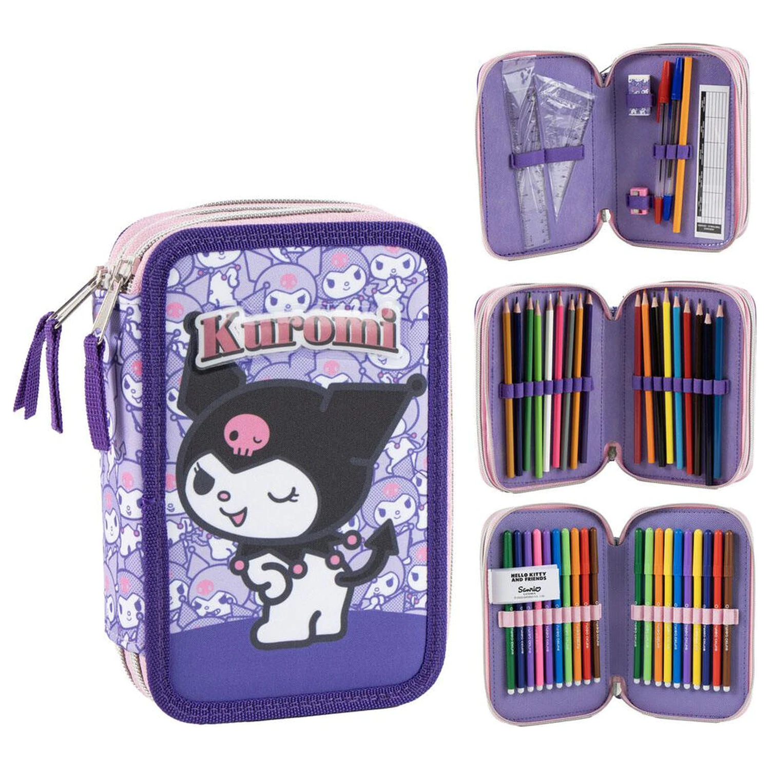 Hello Kitty Kuromi potrójny piórnik zdjęcie produktu