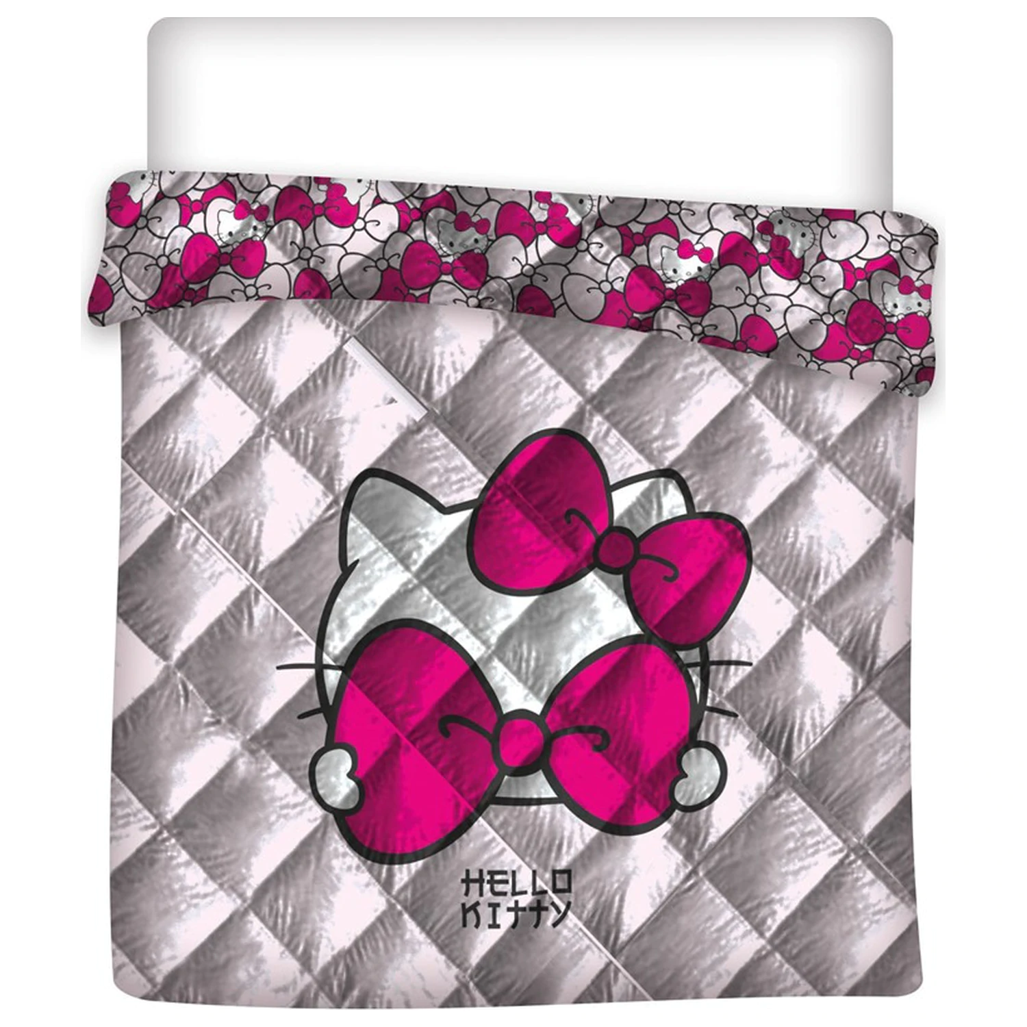 Hello Kitty Pink Bow pikowana poszwa na kołdrę, kołdra 240x220cm zdjęcie produktu
