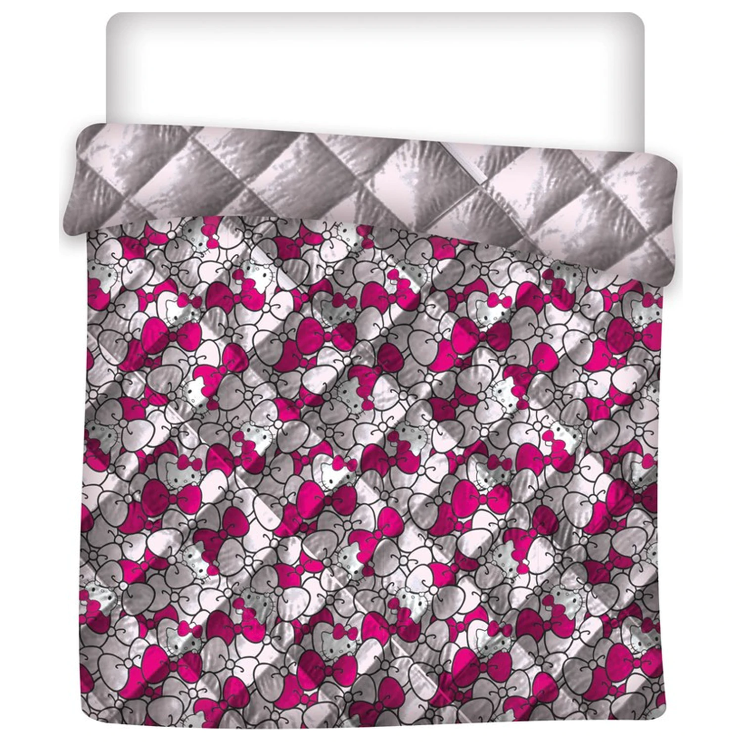Hello Kitty Pink Bow pikowana poszwa na kołdrę, kołdra 240x220cm zdjęcie produktu