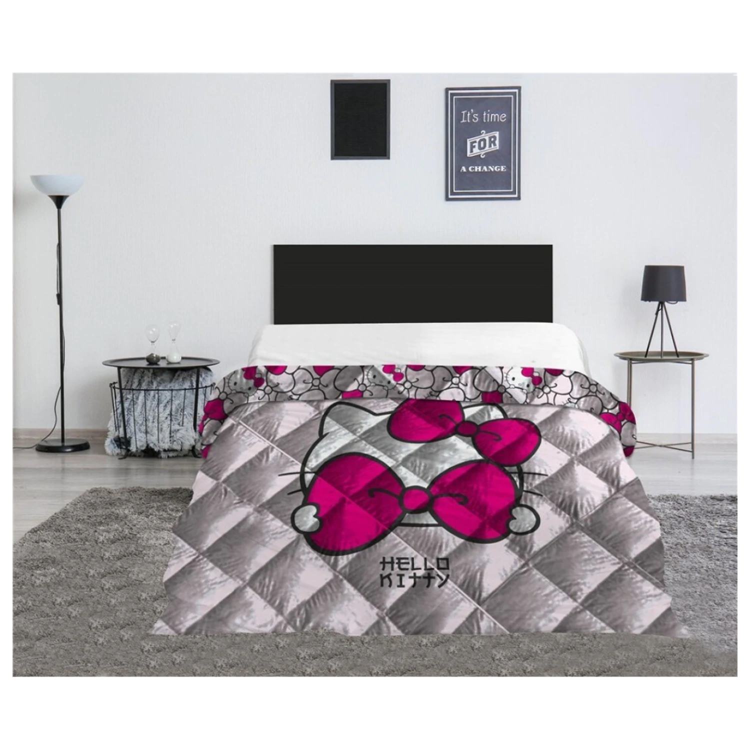 Hello Kitty Pink Bow pikowana poszwa na kołdrę, kołdra 240x220cm zdjęcie produktu