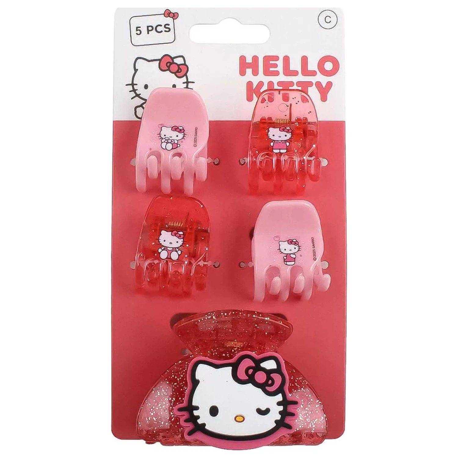 Hello Kitty Różowe Spinki do Włosów Zestaw, 5-częściowy zdjęcie produktu