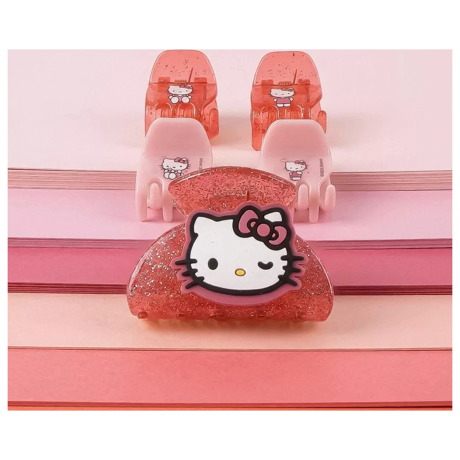 Hello Kitty Różowe Spinki do Włosów Zestaw, 5-częściowy zdjęcie produktu