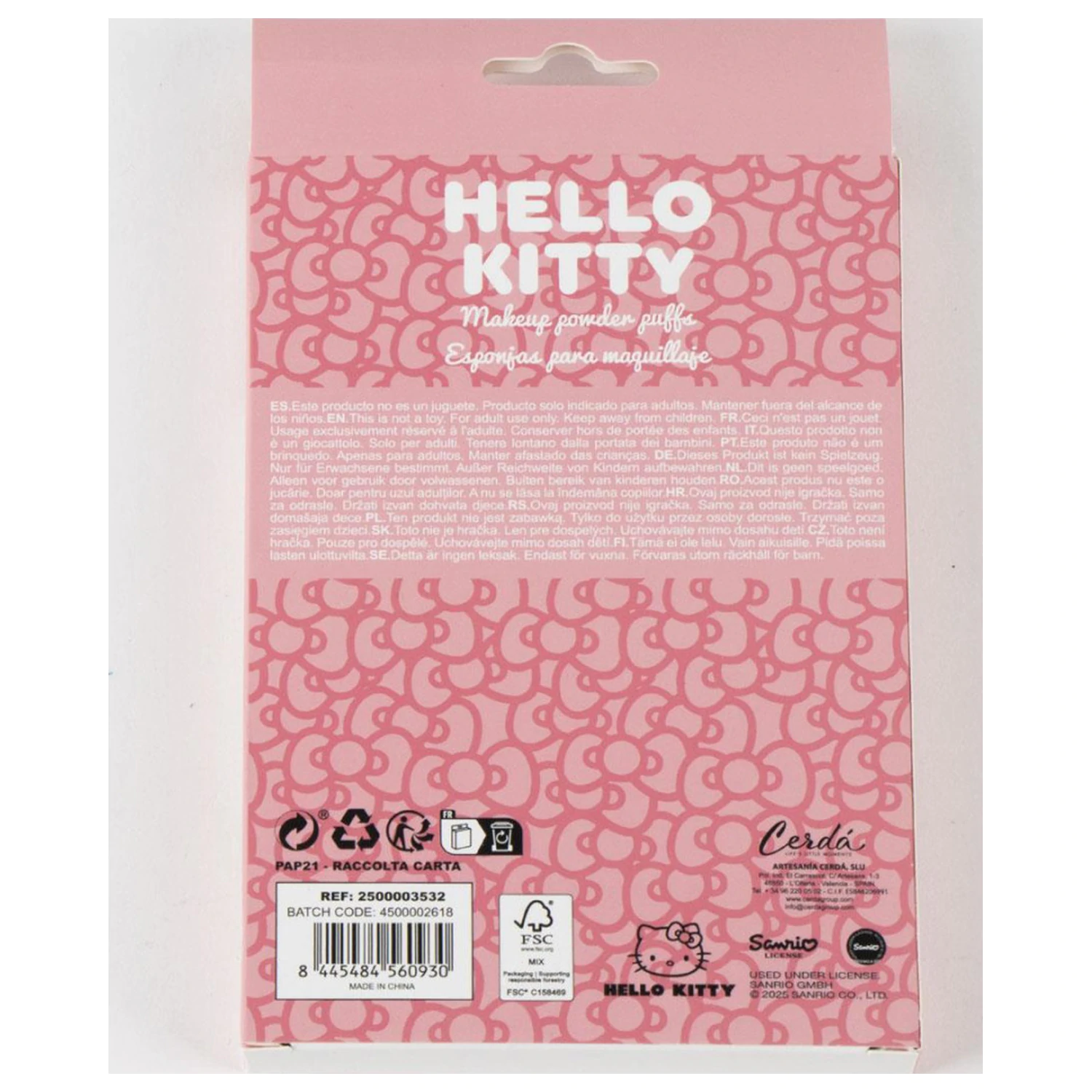Hello Kitty Pink Makeup Sponge Set 4 sztuki zdjęcie produktu