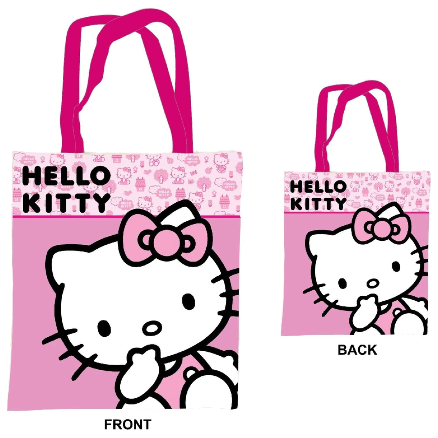 Hello Kitty Różowa Płócienna Torba Na Zakupy, Torba typu Tote 44 cm zdjęcie produktu