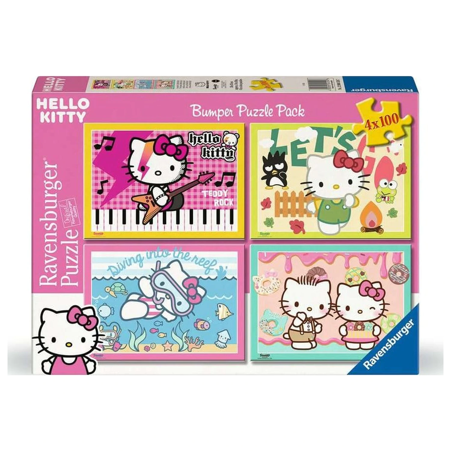 Hello Kitty Puzzle 4-pak Let's Go, Hello Kitty! (4x100 elementów) zdjęcie produktu
