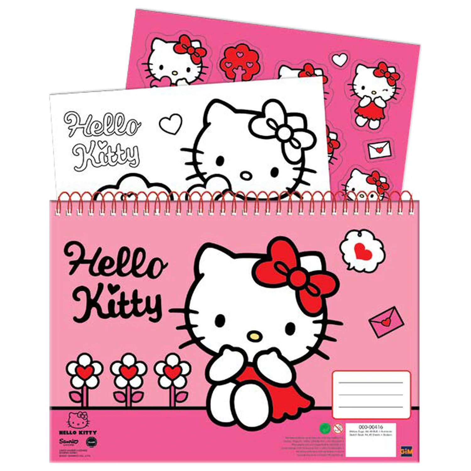 Hello Kitty Sweetheart A4 Spiralny Szkicownik 40 Arkuszy z Naklejkami zdjęcie produktu