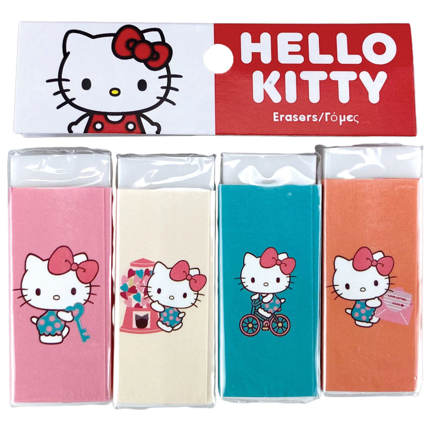 Hello Kitty Sweetheart Zestaw Gumek do ścierania, 4 sztuki zdjęcie produktu