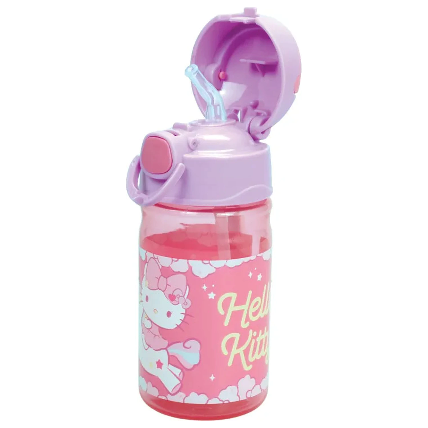 Hello Kitty Unicorn Plastikowa Butelka na napoje ze słomką i smyczą 350 ml zdjęcie produktu