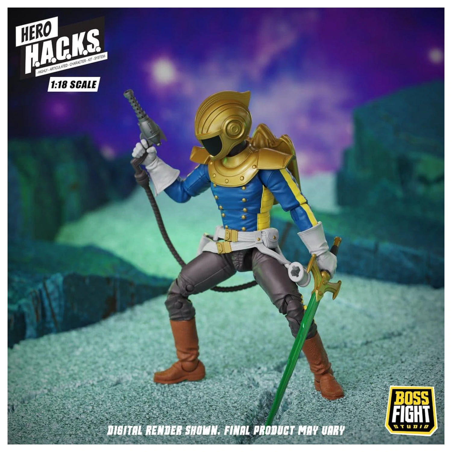 Hero H.A.C.K.S. Core Figurka Akcji 1/18 Heroes and Villains Fala 1 Jett Steelblade: Stellar Knight of Accord zdjęcie produktu