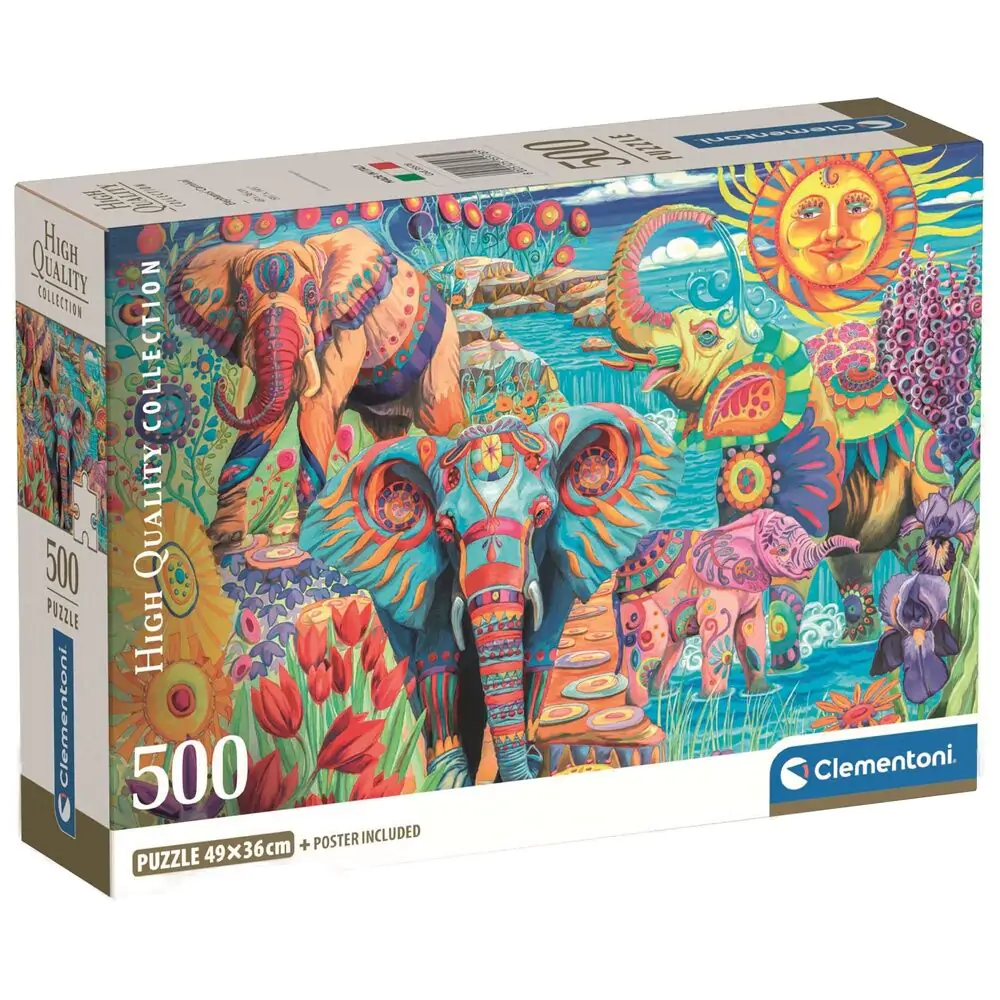 Puzzle Wysokiej Jakości Elephants’ Carnival 500 elementów zdjęcie produktu