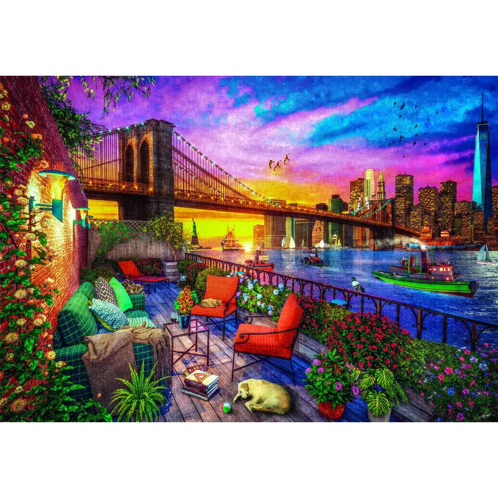 Puzzle High Quality Manhattan Balcony Sunset 3000 elementów zdjęcie produktu