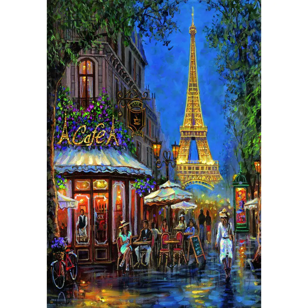 Puzzle High Quality Night at the Eiffel Cafe 500 elementów zdjęcie produktu