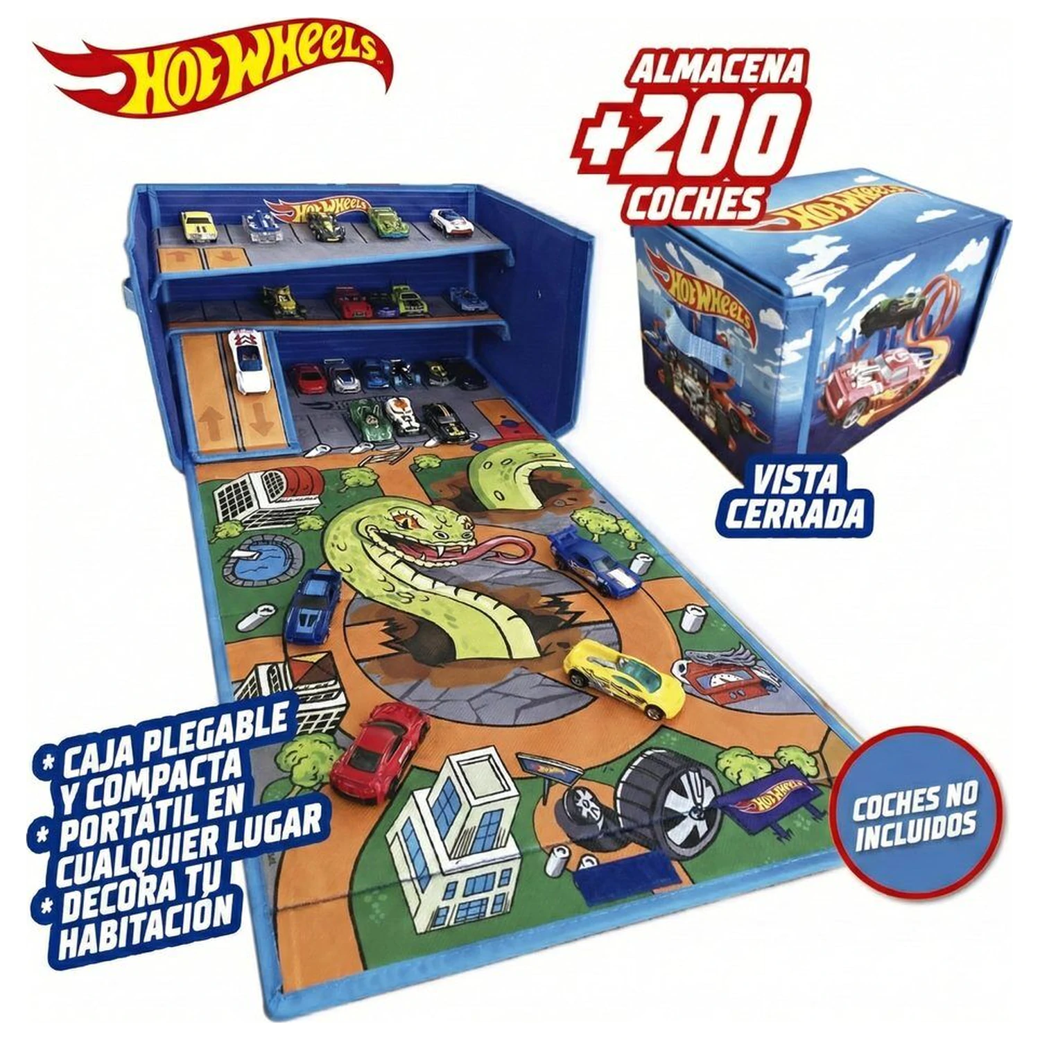 Hot Wheels Pudełko do przechowywania samochodzików z torem i obszarem do zabawy zdjęcie produktu