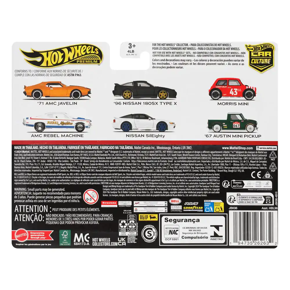 Hot Wheels Premium Car Culture Diecast Pojazd 2-Pak 1/64 '96 Nissan 180SX Type X & Nissan SilEighty zdjęcie produktu