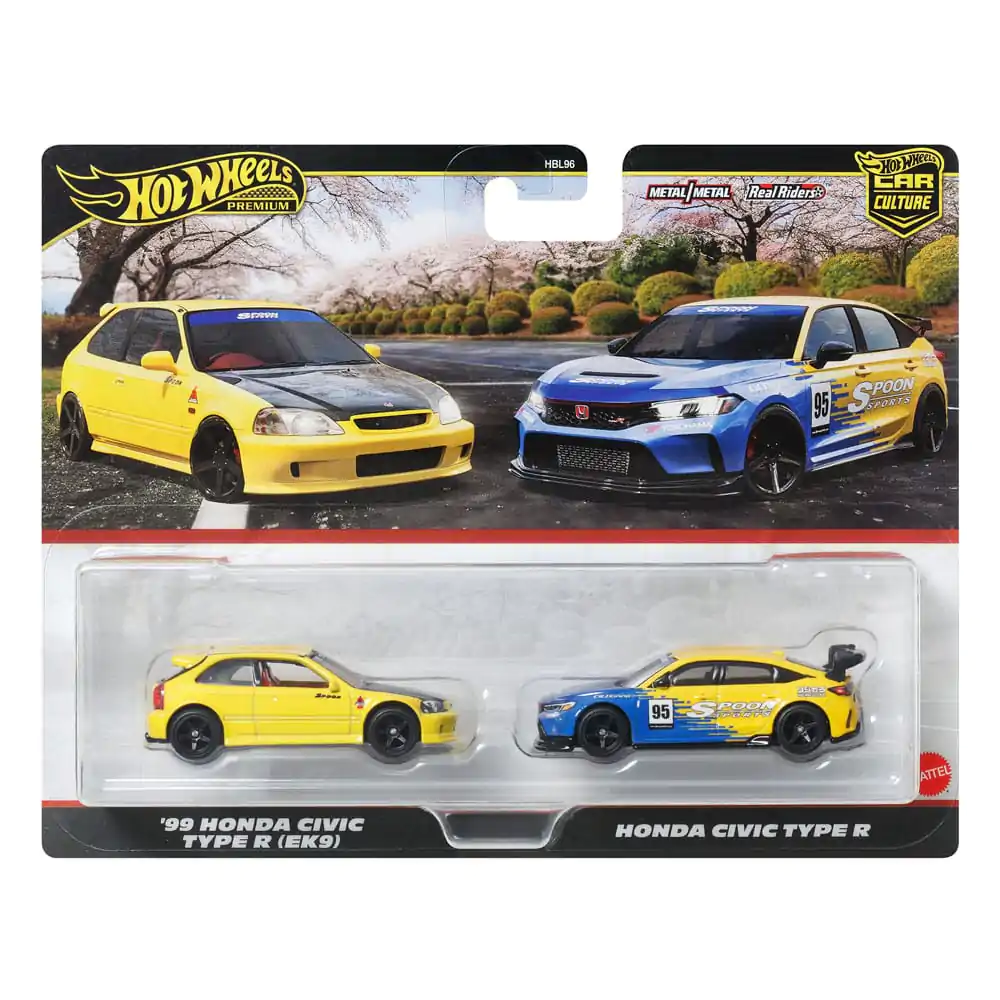 Hot Wheels Premium Car Culture Diecast Pojazd 2-Pak 1/64 '99 Honda Civic Type R (EK9) & Honda Civic Type R zdjęcie produktu