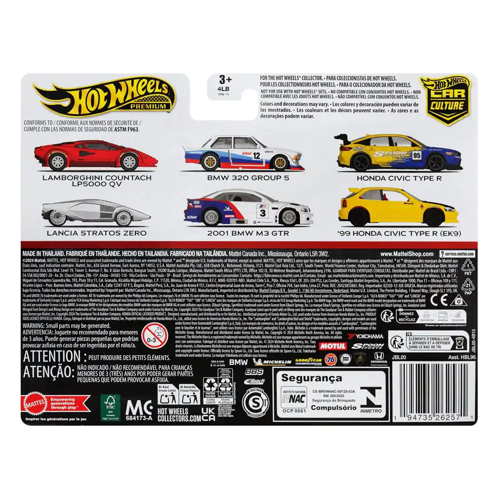 Hot Wheels Premium Car Culture Diecast Pojazd 2-Pak 1/64 '99 Honda Civic Type R (EK9) & Honda Civic Type R zdjęcie produktu